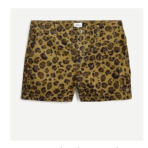 Jcrew leopard shorts size 12 NWT